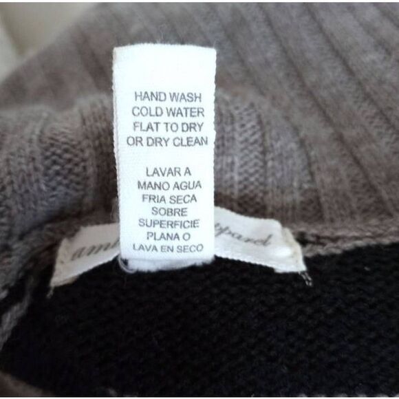 AMBIANCE APPAREL GRAY & BLACK STRIPE COWL-NECK SWEATER DRESS SZ.L EUC. - Picture 7 of 7